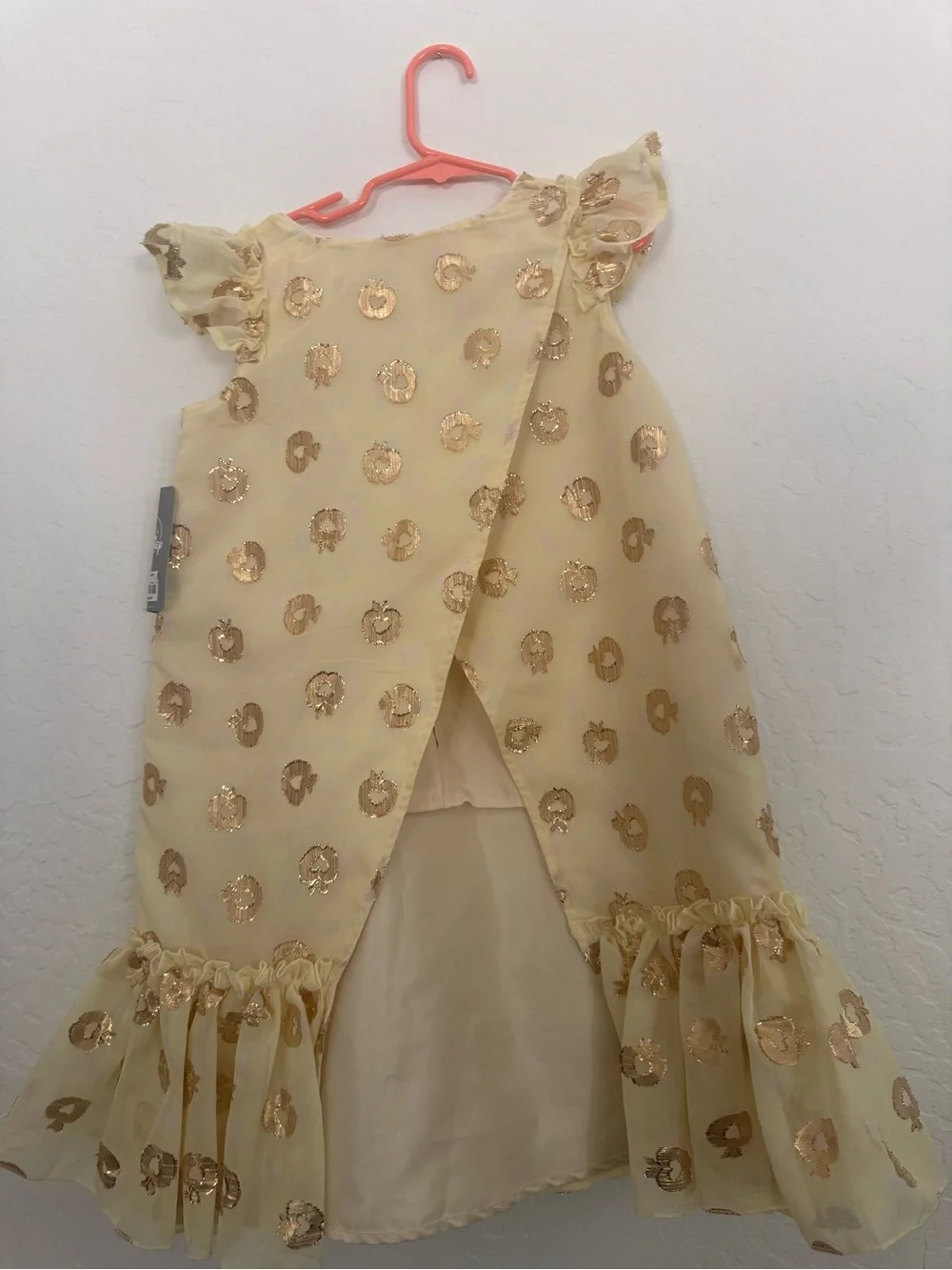 Disney Yellow Dress with Gold Foil Dot Accents